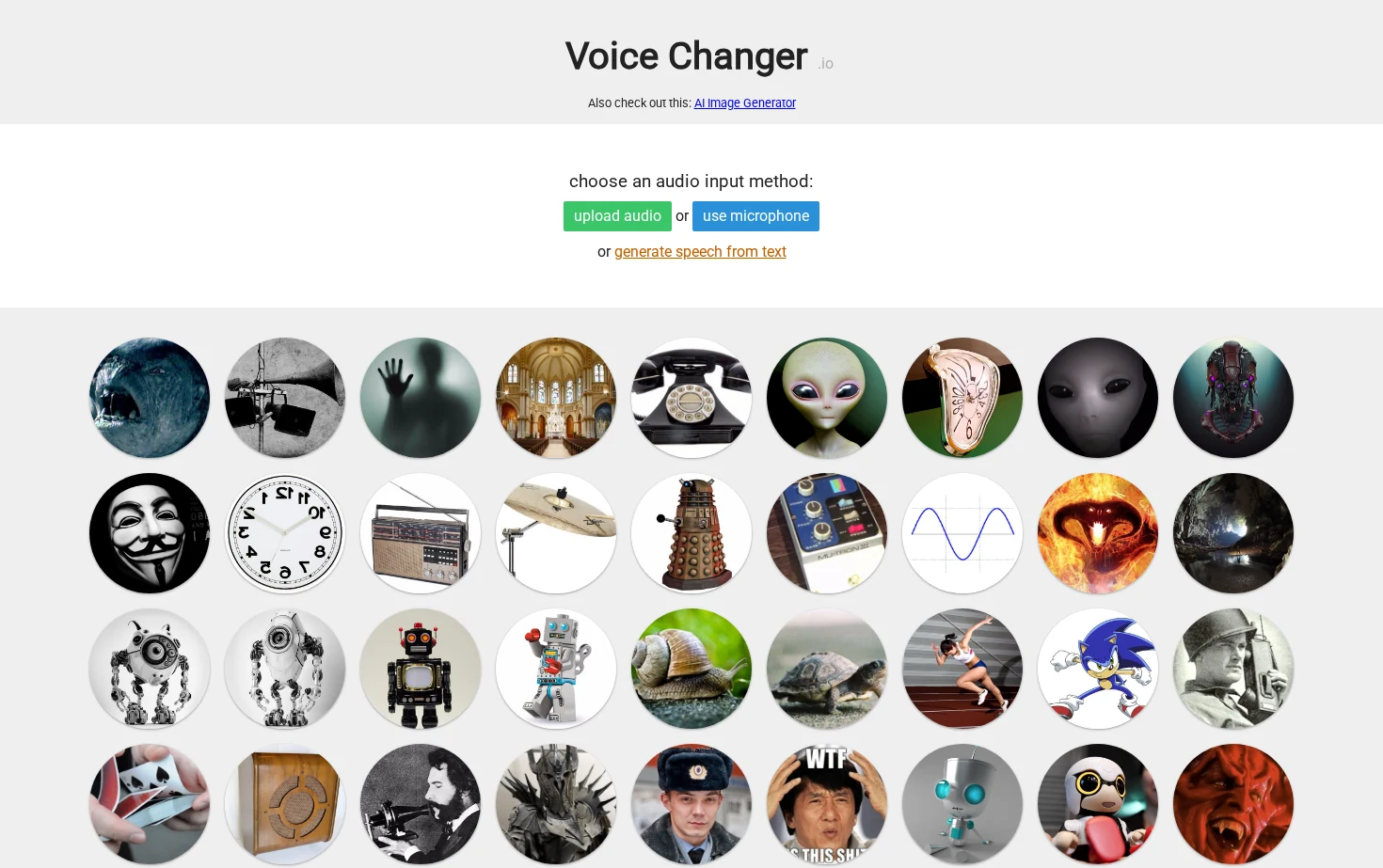 Voice Changer 页面快照